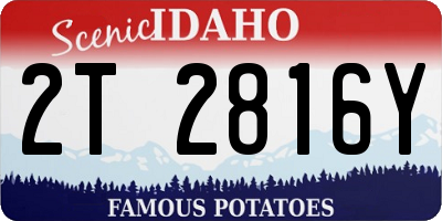 ID license plate 2T2816Y