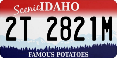 ID license plate 2T2821M