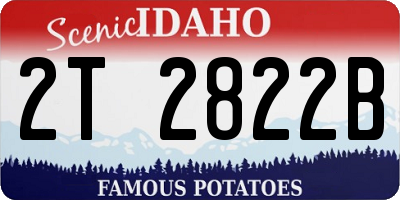 ID license plate 2T2822B