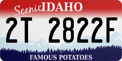 ID license plate 2T2822F