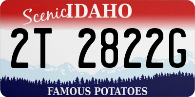 ID license plate 2T2822G