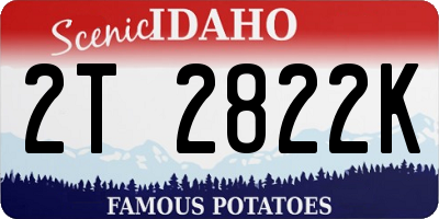ID license plate 2T2822K