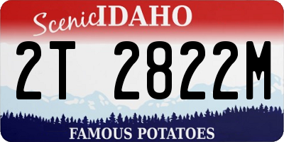 ID license plate 2T2822M