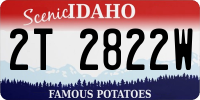 ID license plate 2T2822W
