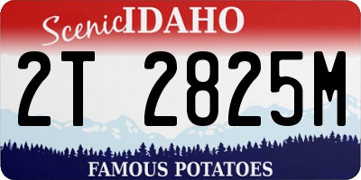 ID license plate 2T2825M