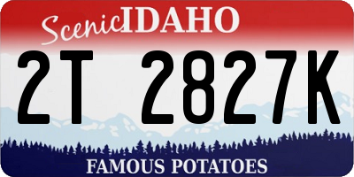 ID license plate 2T2827K