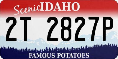 ID license plate 2T2827P