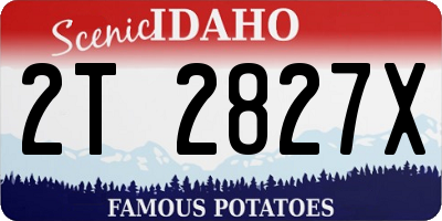 ID license plate 2T2827X