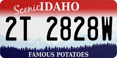 ID license plate 2T2828W