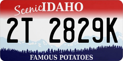 ID license plate 2T2829K