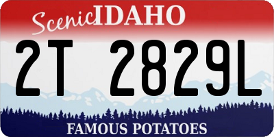 ID license plate 2T2829L