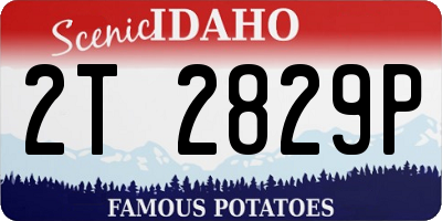 ID license plate 2T2829P