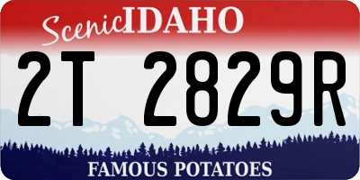 ID license plate 2T2829R