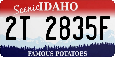 ID license plate 2T2835F
