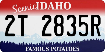 ID license plate 2T2835R