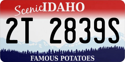 ID license plate 2T2839S