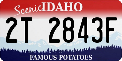 ID license plate 2T2843F