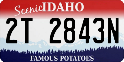 ID license plate 2T2843N