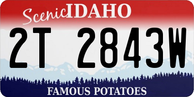 ID license plate 2T2843W