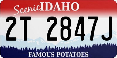 ID license plate 2T2847J