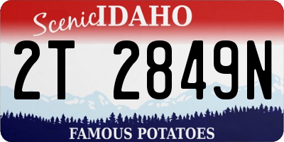 ID license plate 2T2849N