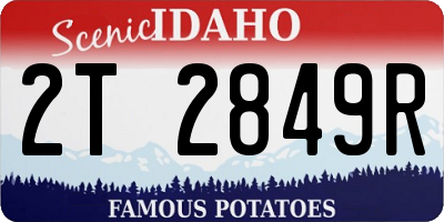 ID license plate 2T2849R