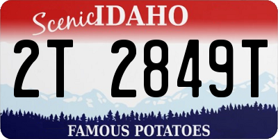 ID license plate 2T2849T