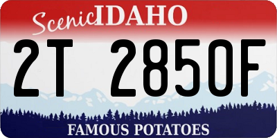 ID license plate 2T2850F