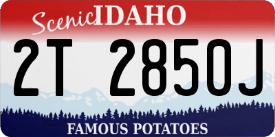 ID license plate 2T2850J