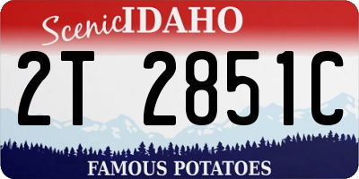 ID license plate 2T2851C