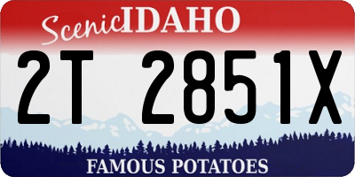 ID license plate 2T2851X