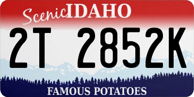 ID license plate 2T2852K