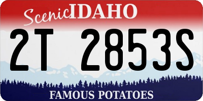 ID license plate 2T2853S