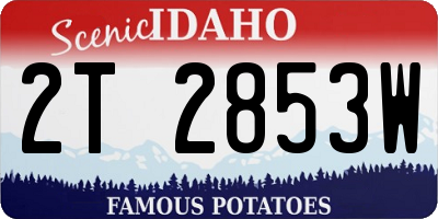 ID license plate 2T2853W