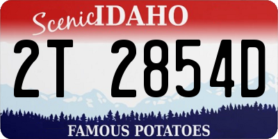 ID license plate 2T2854D