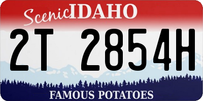 ID license plate 2T2854H