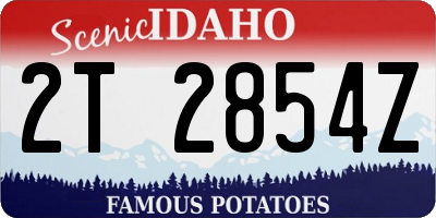 ID license plate 2T2854Z