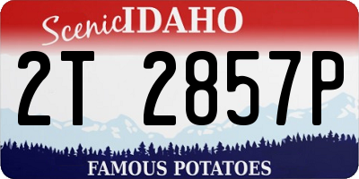 ID license plate 2T2857P