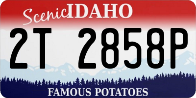ID license plate 2T2858P