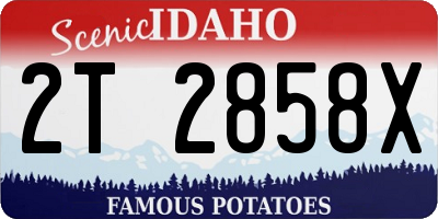 ID license plate 2T2858X