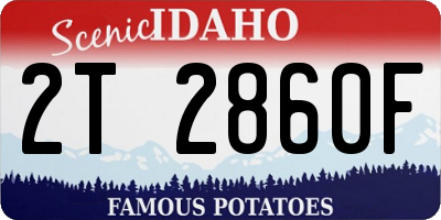 ID license plate 2T2860F