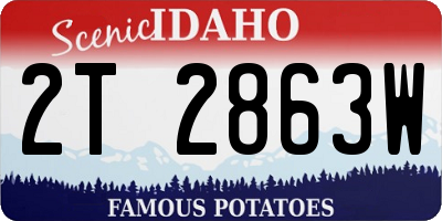 ID license plate 2T2863W