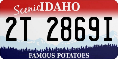 ID license plate 2T2869I