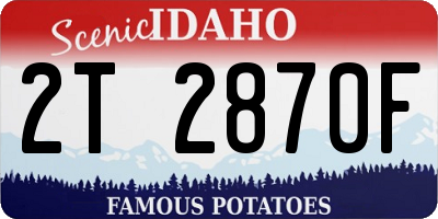 ID license plate 2T2870F