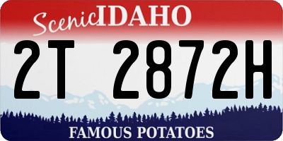 ID license plate 2T2872H