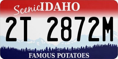 ID license plate 2T2872M