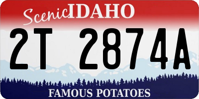 ID license plate 2T2874A