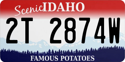 ID license plate 2T2874W