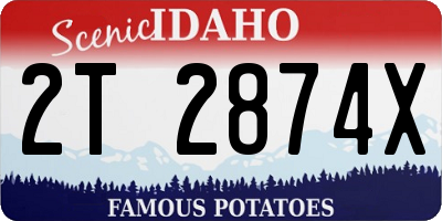 ID license plate 2T2874X