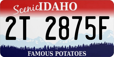 ID license plate 2T2875F
